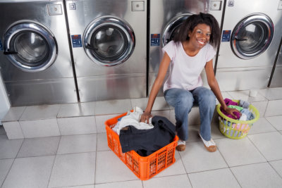 caregiver doing laundry